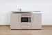 Kitchenette en métal avec micro-ondes et réfrigérateur coloris sable