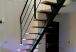 Escalier droit limon central métal marches bois ML Fusion