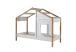 lit cabane en bois blanc avec petite fenêtre