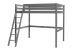 lit mezzanine gris en bois pour enfant 140 x 200 cm