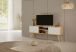 Meuble tv Kocot avec pieds en hêtre coloris chêne artisan et blanc