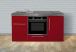 Kitchenette rouge pour studio moderne