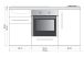 schéma mini cuisine 160 cm avec four et réfrigérateur