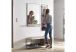 Grand miroir mural en bois et métal Modulo