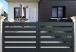 Portail battant 3m50 en alu gris anthracite ajouré 