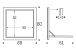 Schéma dimensions table de cuisine rabattable Ambivalenz Fläpps