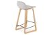 Tabouret haut en bois et tissu gris clair Kokoon Design