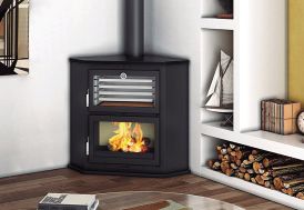 Poêle à bois double combustion avec foyer en fonte 10,9/13,3 kW