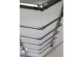 Angles pour garde-corps en aluminium avec main courante ronde