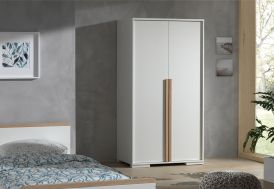 Dressing en Bois 2 Portes London Blanc mat chambre rangement 