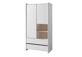 Armoire pour enfant en bois blanc dressing et tiroirs Kiddy Vipack