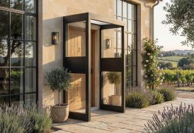 Marquise en aluminium et acrylique opale 160 cm + 2 parois latérales