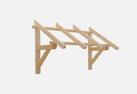 Marquise de porte en bois brut sans couverture 139 x 80 cm Burger First