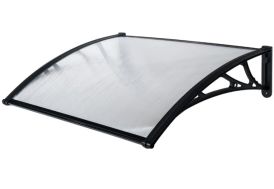 Marquise de porte en polycarbonate Werka Pro noir - 80 x 150 cm