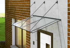 Marquise pour porte d’entrée en aluminium et polycarbonate Bolero XL