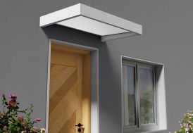 Marquise de porte d’entrée en aluminium blanc