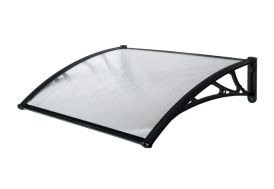 Marquise de porte en polycarbonate Werka Pro noir - 80 x 120 cm