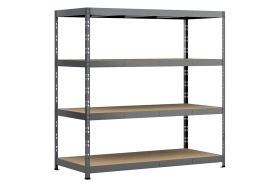 Étagère de rangement Rack en Acier avec 4 Plateaux 200 x 200 cm époxy 4 plateaux charges lourdes modulo storage