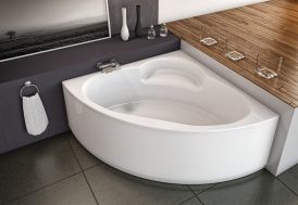 baignoire d'angle Royal Kolpa avec siège intégré 2 tailles