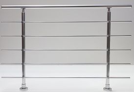 Garde-corps en aluminium avec main courante ronde 