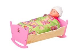 KidKraft Lil' Doll Lit Poupon en Bois, Lit Superposé Poupée en Bois,  Berceau de Poupée Bébé, Accessoire Poupon, Jouet Enfant dès 3 Ans, 60130