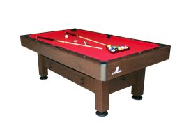 Billard américain en bois avec tapis rouge