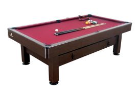 billard américain en bois moquette bordeaux