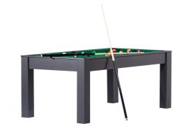 Billard convertible en table avec tapis en laine vert