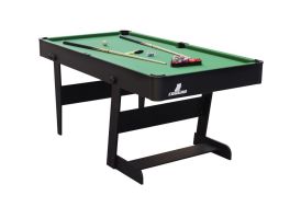 Grande table de billard en bois 1,80 m avec accessoires : boules, triangle, queues