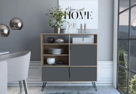 Buffet haut en bois 3 portes Design Vicenza Nordic