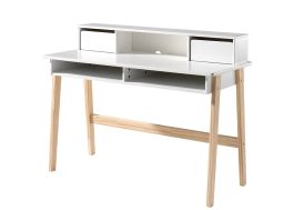 bureau enfant en bois et blanc avec rangements Kiddy Vipack