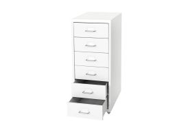 Caisson de bureau en métal 6 tiroirs Heute-Wohnen Boston blanc