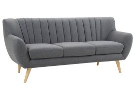 Canapé Scandinave 3 Places en Tissu Gris Oslo