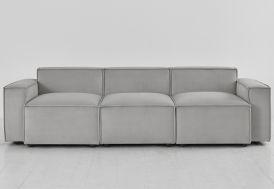 Canapé 3 places en velours gris clair sofa Swyft Home