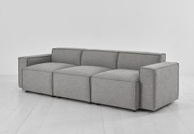 Canapé 3 places en tissu simili lin gris Swyft Home Shadow