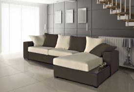 Canapé d'Angle Réversible en Tissu Kiss 255x170x86cm (l,l,h) - 5 coloris
