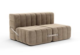 Canapé modulable 2 places en tissu Ambivalenz Curt beige