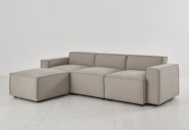 Canapé modulable 3 places en tissu beige Pumice Swyft Home