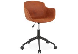 Chaise de bureau en tissu marron