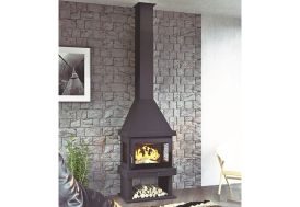 Cheminée à bois avec trois faces vitrées FM Calefaccion