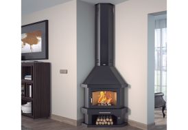 Cheminée d'angle en acier FM Calefaccion