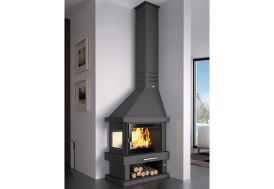 Cheminée d'angle à double combustion FM Calefaccion