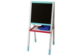 Chevalet en bois pour enfant avec tableau noir à craies