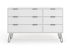 Commode 6 tiroirs en bois Agliana blanche