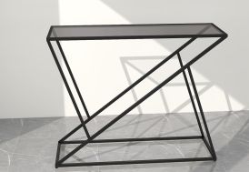 console moderne en métal et verre