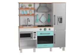 Cuisine en bois pour enfants grise et bleu Chef Gourmet Kidkraft
