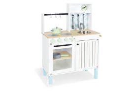 kitchenette pour enfant en bois blanc avec accessoires