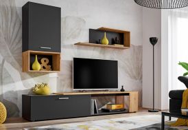 Ensemble meuble TV et vitrine en bois Rebel 300 x 180 cm - ASM