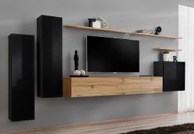 Ensemble meuble TV mural et placards en bois ASM Switch