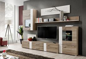 Ensemble Meuble TV et Vitrines en Bois ASM Meble Aleppo 240 x 190 cm